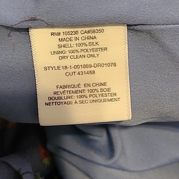 Joie 100% Silk Floral Dinesh Cold Shoulder Strawberry Blue Midi Dress Small - Picture 10 of 11